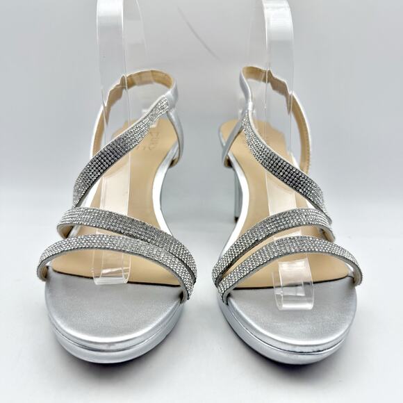Naturalizer Womens Brenta2 Platform Heel Sandal US 9.5 M EU 40.5 Silver NWOB - Picture 7 of 14